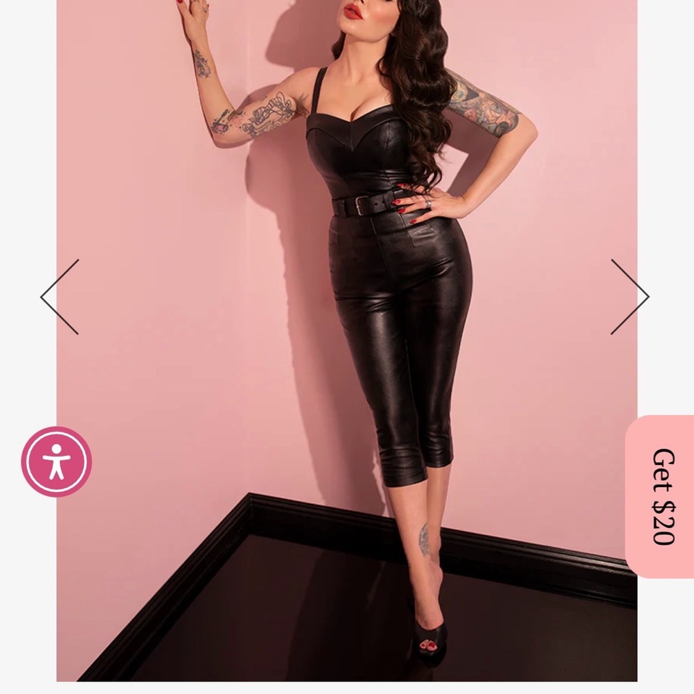 Black Faux Leather Capris